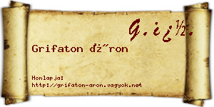 Grifaton Áron névjegykártya